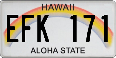 HI license plate EFK171