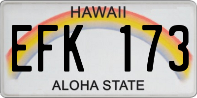 HI license plate EFK173