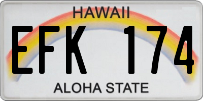 HI license plate EFK174