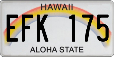 HI license plate EFK175