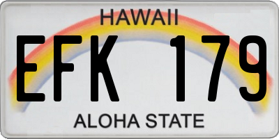 HI license plate EFK179