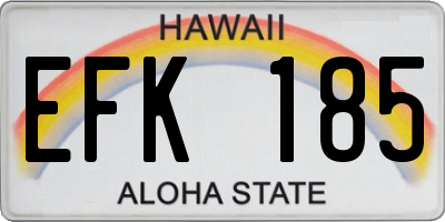 HI license plate EFK185