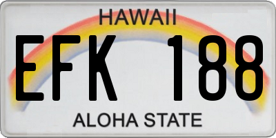 HI license plate EFK188