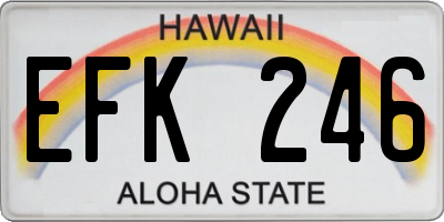 HI license plate EFK246