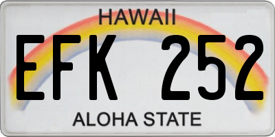 HI license plate EFK252