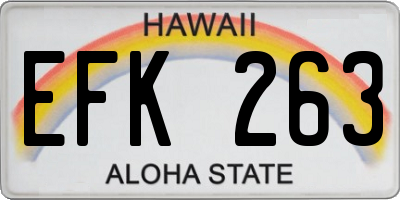 HI license plate EFK263