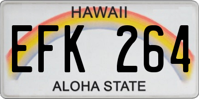 HI license plate EFK264