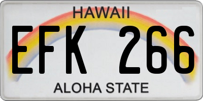 HI license plate EFK266