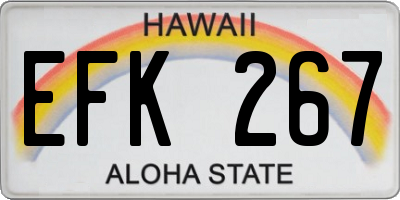 HI license plate EFK267