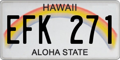 HI license plate EFK271