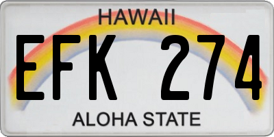HI license plate EFK274