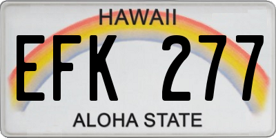 HI license plate EFK277