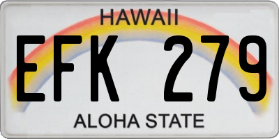 HI license plate EFK279