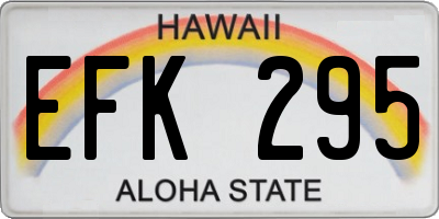 HI license plate EFK295