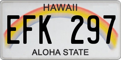 HI license plate EFK297