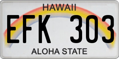 HI license plate EFK303