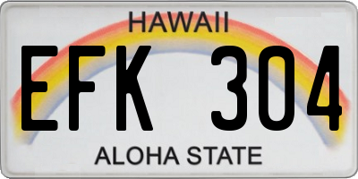 HI license plate EFK304