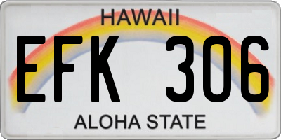 HI license plate EFK306