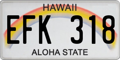 HI license plate EFK318