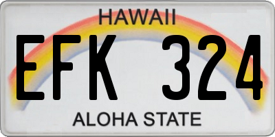 HI license plate EFK324