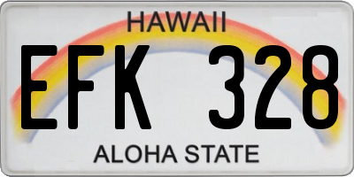 HI license plate EFK328