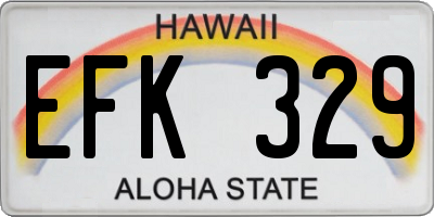 HI license plate EFK329