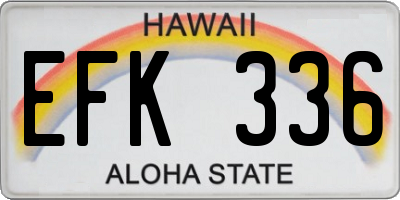 HI license plate EFK336