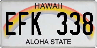 HI license plate EFK338