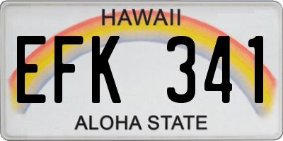 HI license plate EFK341