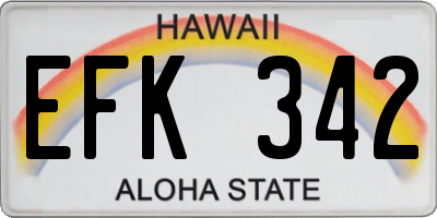 HI license plate EFK342