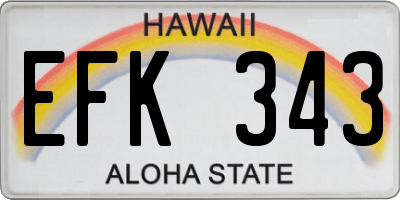 HI license plate EFK343