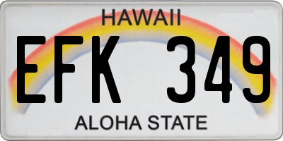 HI license plate EFK349