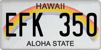 HI license plate EFK350