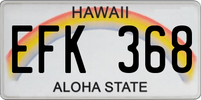 HI license plate EFK368