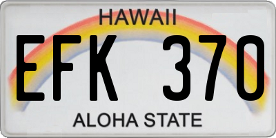 HI license plate EFK370