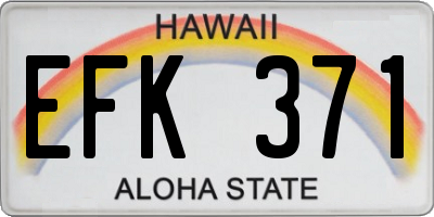 HI license plate EFK371