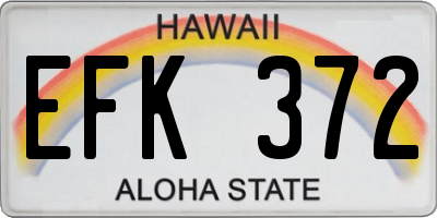 HI license plate EFK372