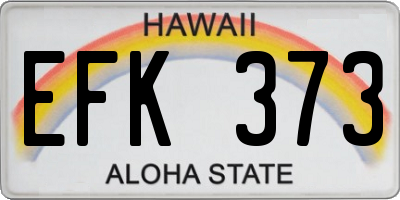 HI license plate EFK373