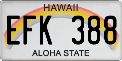 HI license plate EFK388