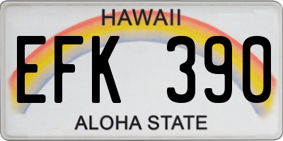 HI license plate EFK390