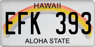 HI license plate EFK393