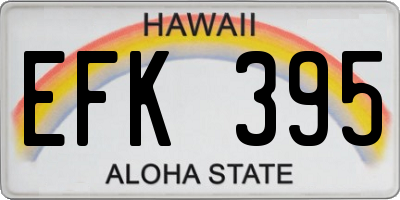 HI license plate EFK395