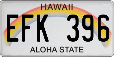 HI license plate EFK396