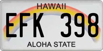 HI license plate EFK398