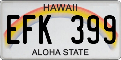 HI license plate EFK399