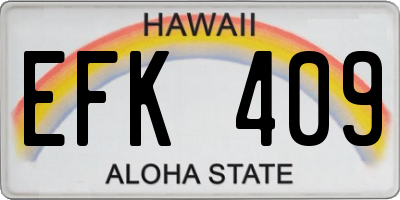 HI license plate EFK409