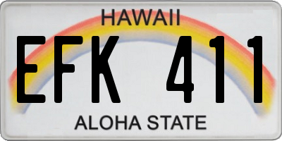 HI license plate EFK411