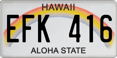 HI license plate EFK416