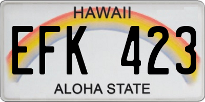 HI license plate EFK423