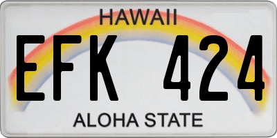 HI license plate EFK424